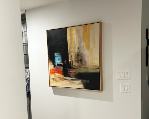 Painting installed in a home 36 x 36 photo of installed painting 36 x 36